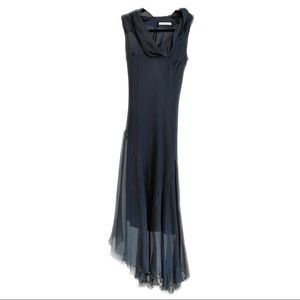 D. Exterior Navy Sleeveless Dress